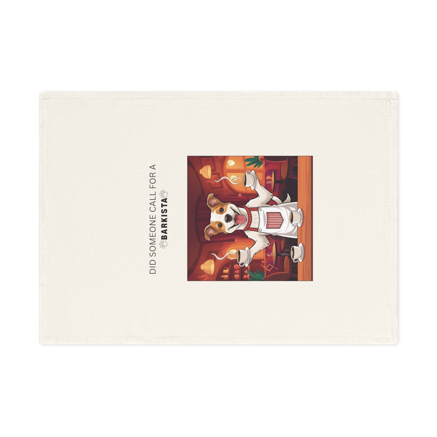 Funny Dog Barista Cotton Tea Towel - Perfect for Pet Lovers and Kitchen Decor
