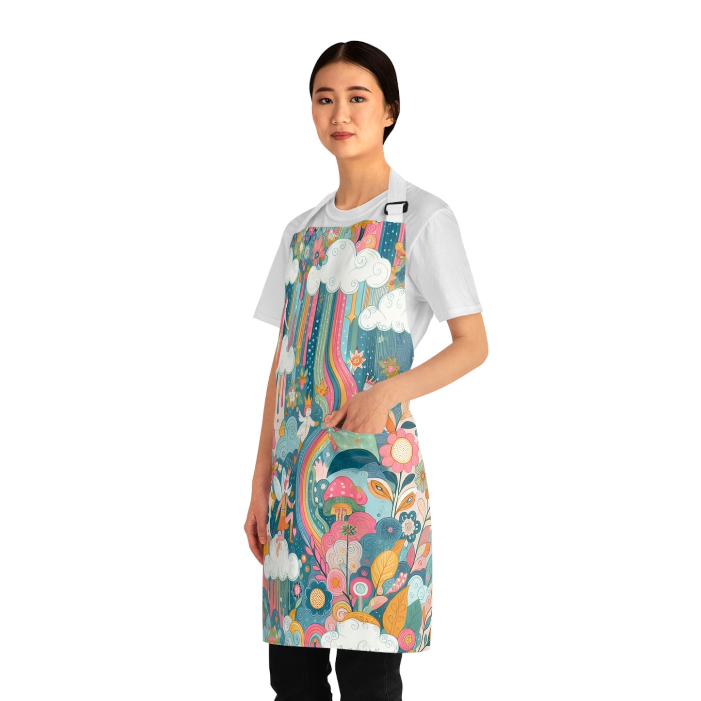 Whimsical Floral Apron, Kitchen Gift, Chef Apron, Cooking Accessory, Gardening Apron, Art Apron, Mother's Day Gift