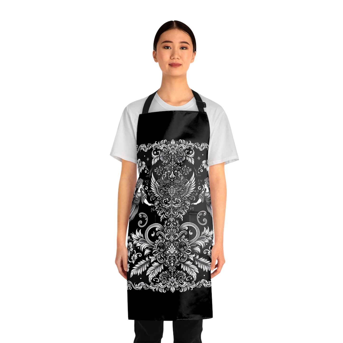Elegant Floral Apron, Stylish Cooking Apron, Chef Gift, Kitchen Decor, Unique Gift for Her, Home Cooking