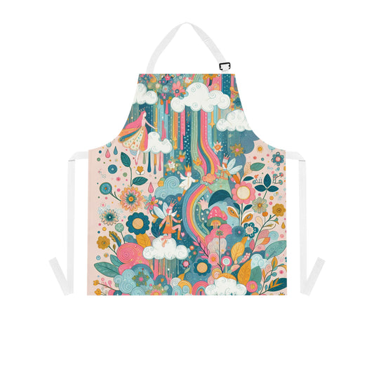 Whimsical Floral Apron, Kitchen Gift, Chef Apron, Cooking Accessory, Gardening Apron, Art Apron, Mother's Day Gift