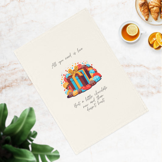 All You Need Is Love – Colorful Cotton Tea Towel for Gift Giving