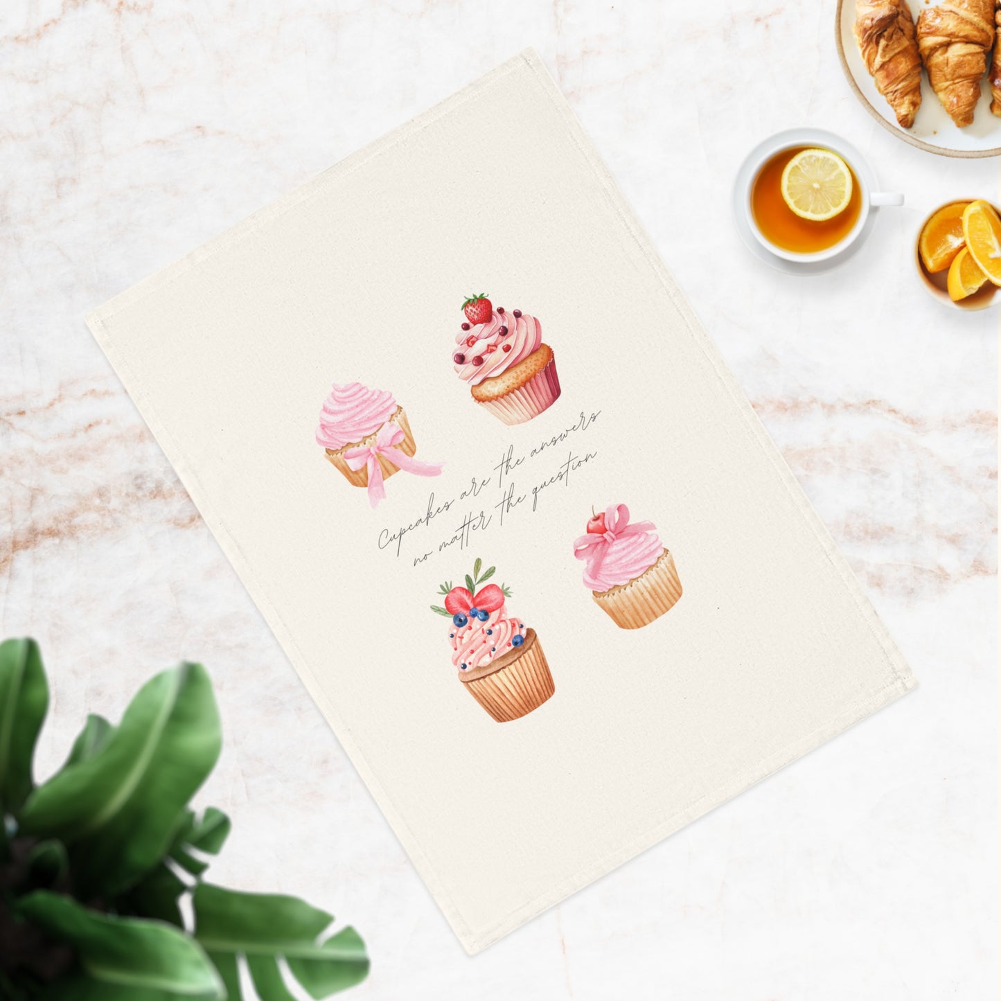 Cupcake-Themed Cotton Tea Towel - Perfect for Baking Enthusiasts and Special Occasions