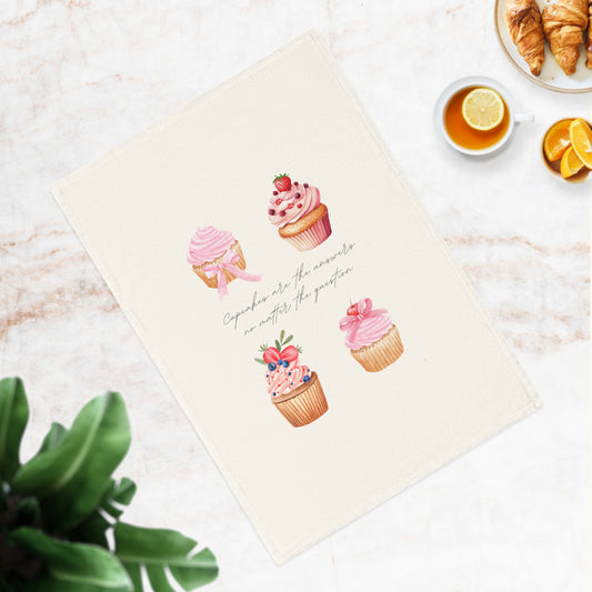 Cupcake-Themed Cotton Tea Towel - Perfect for Baking Enthusiasts and Special Occasions