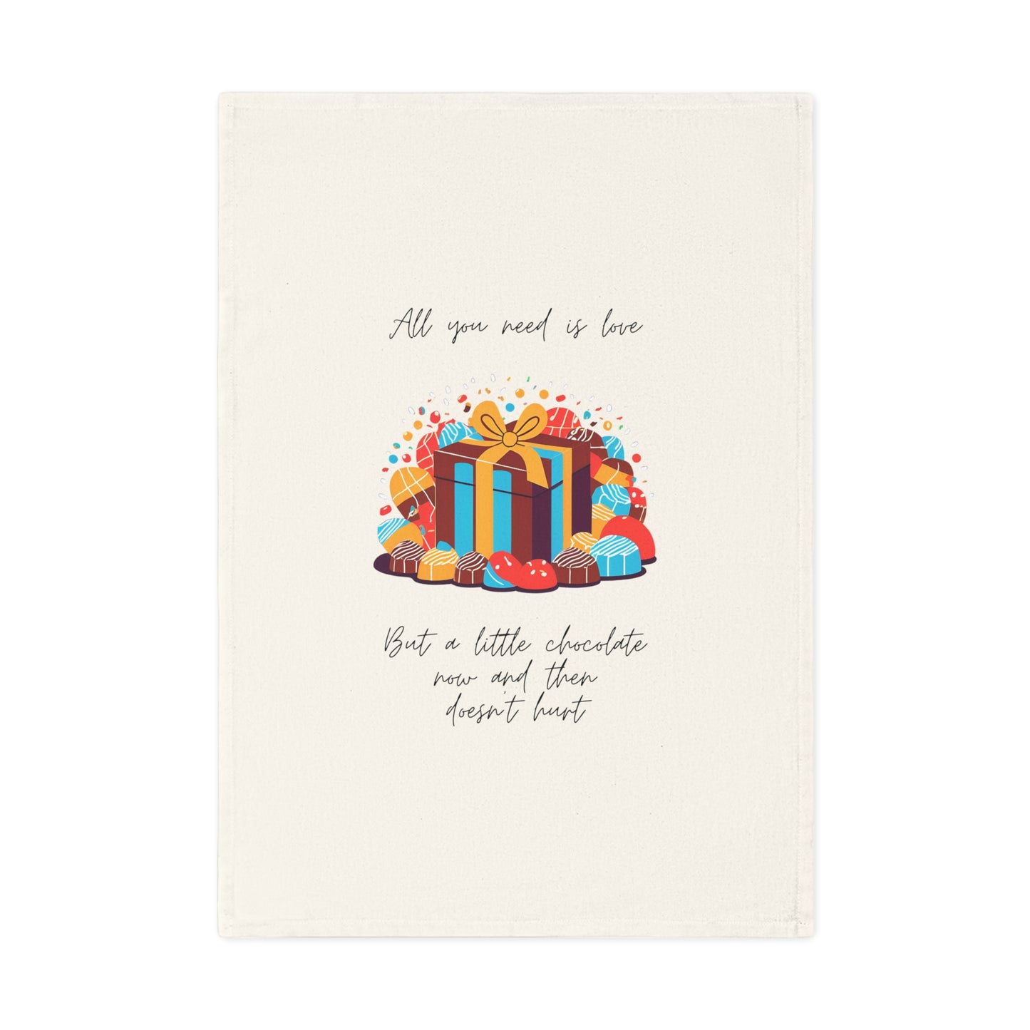 All You Need Is Love – Colorful Cotton Tea Towel for Gift Giving