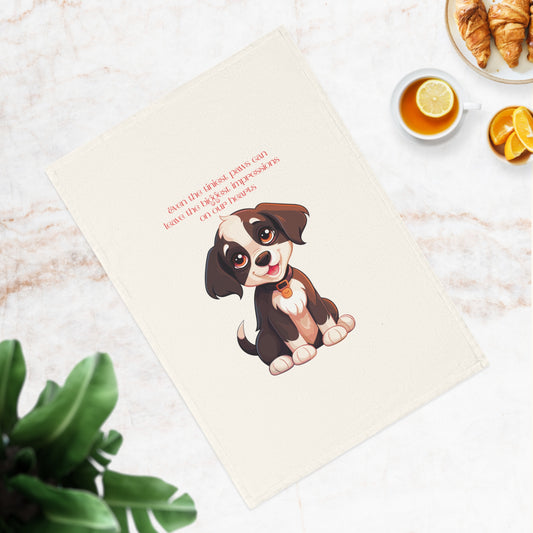 Cute Dog Quote Cotton Tea Towel - Perfect Gift for Pet Lovers