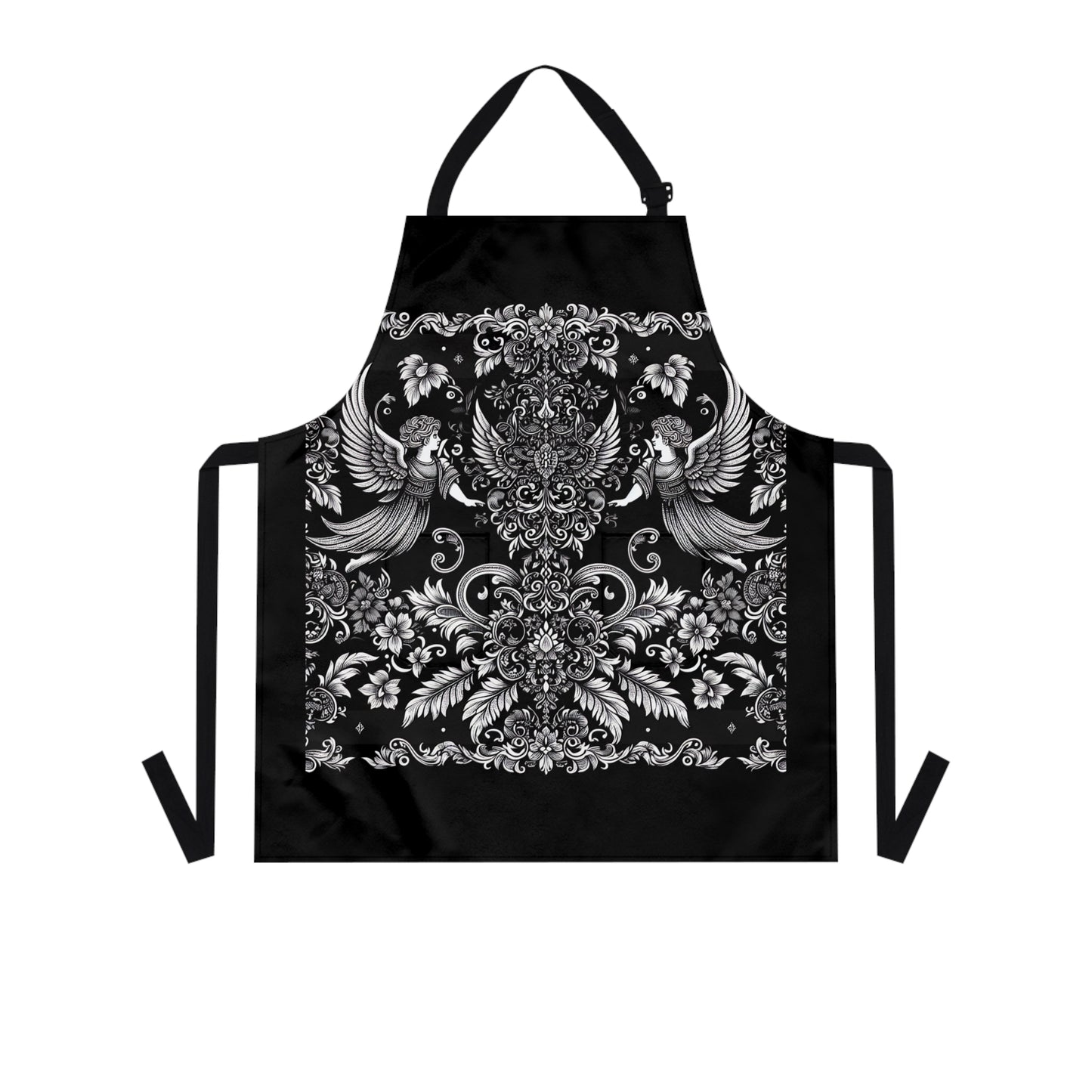 Elegant Floral Apron, Stylish Cooking Apron, Chef Gift, Kitchen Decor, Unique Gift for Her, Home Cooking